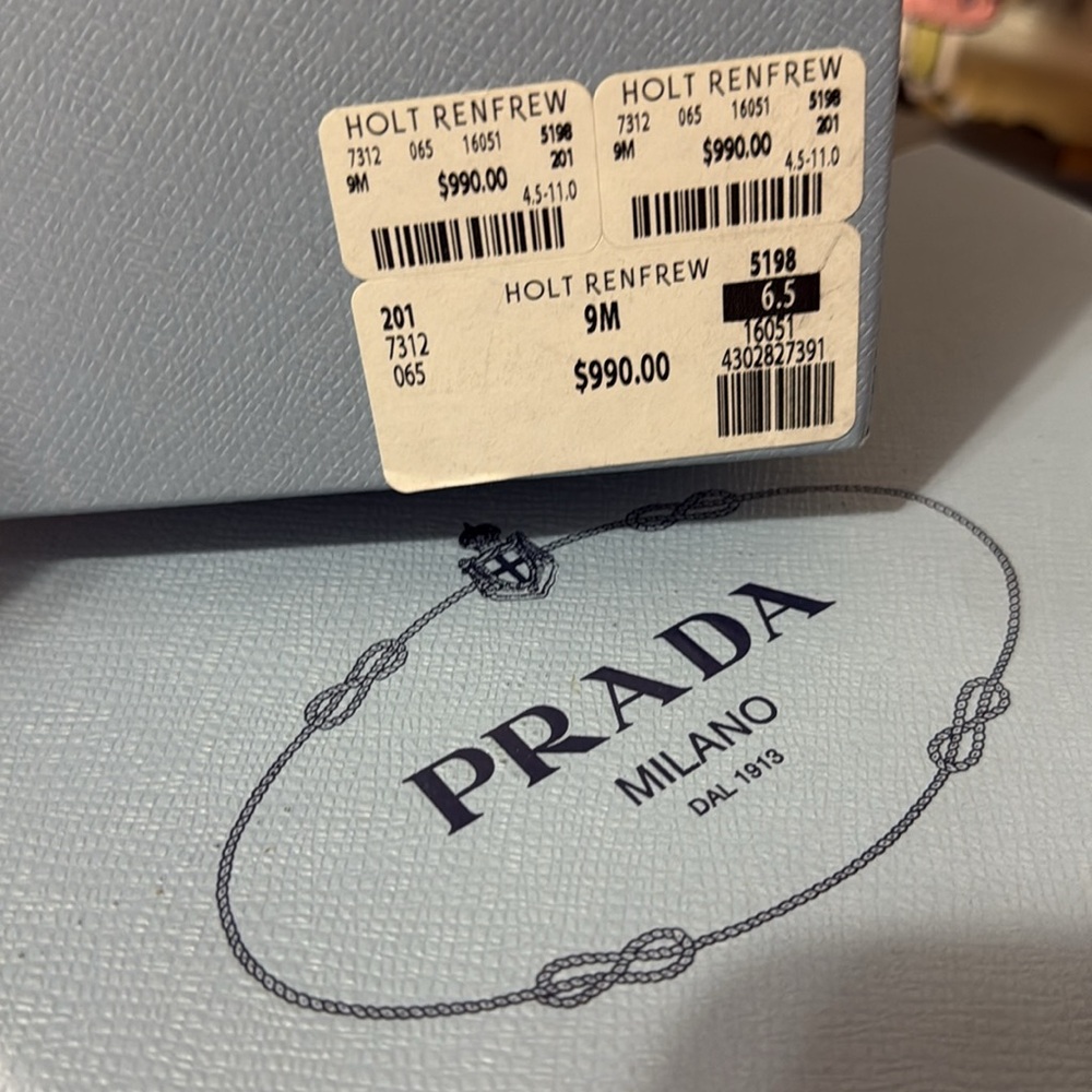 Prada Black and Blue Platform Shoes with Brogue Detailing - Picture 7 of 7